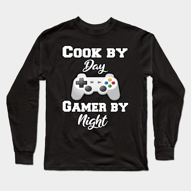 Cook By Day Gaming By Night Long Sleeve T-Shirt by Emma-shopping